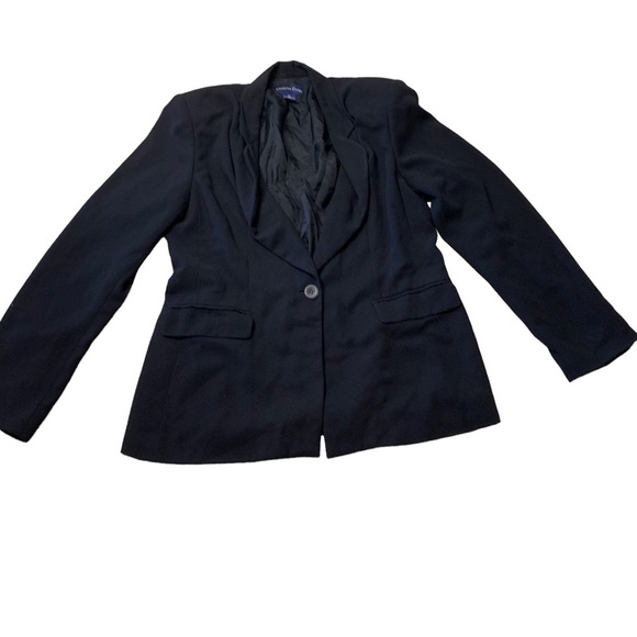 Charter Club | Navy Blue Blazer Shoulder Pad Single Button Career Professional - Picture 6 of 9